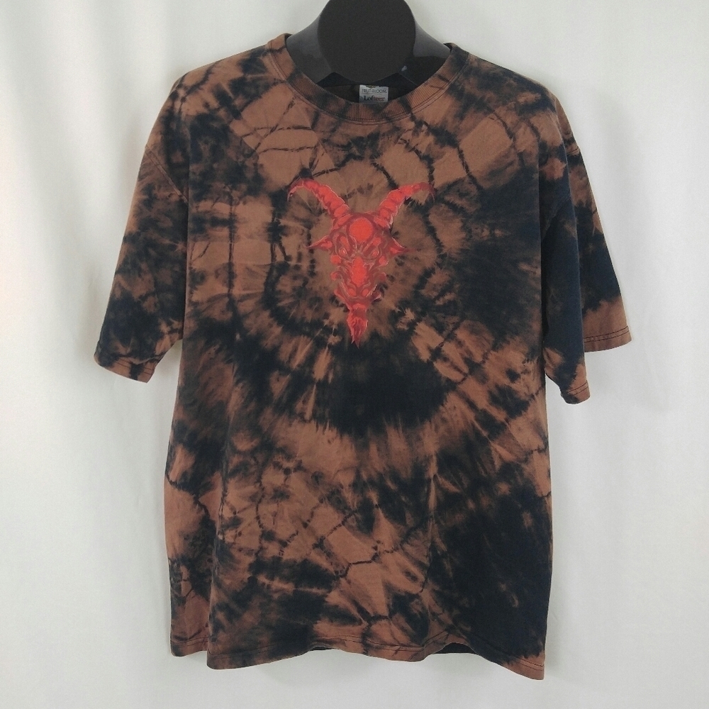 CUSTOM Reverse Tie Dye Demon Goat T-Shirt XL